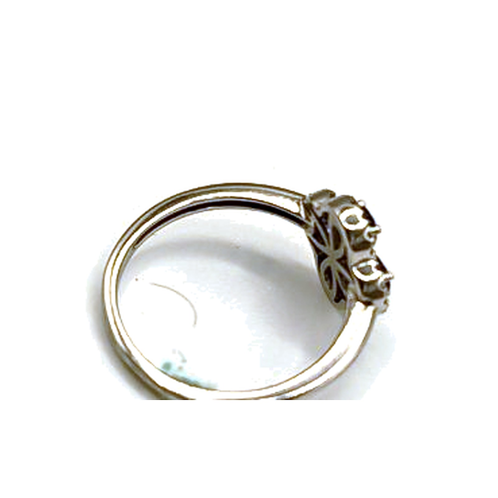 Bague or blanc 750 saphir s'élan et diamant — vue 5