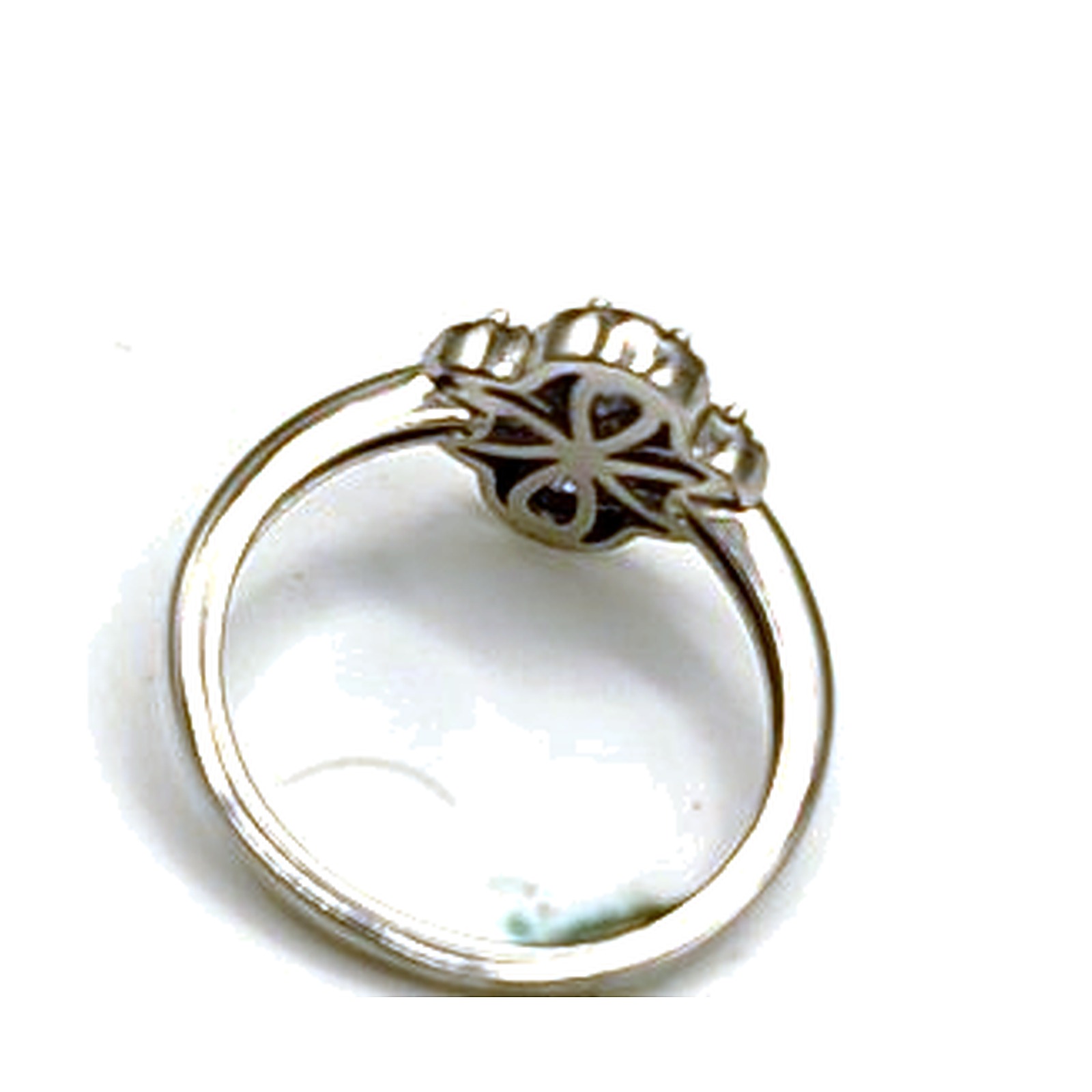 Bague or blanc 750 saphir s'élan et diamant — vue 6