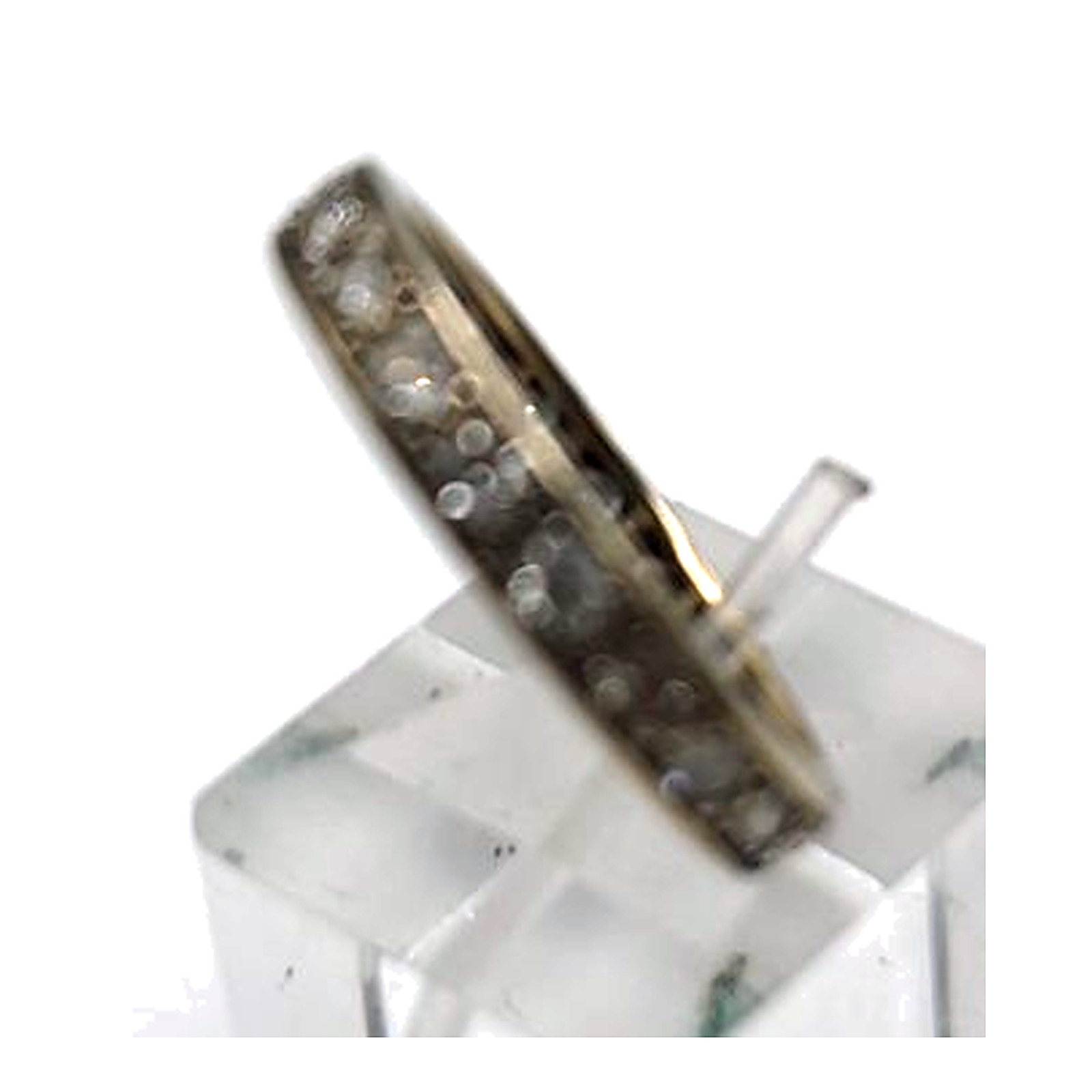 Bague alliance tour entier or blanc 750 millièmes serti de 21 diamants de 0.07ct minimum chacun — vue 5