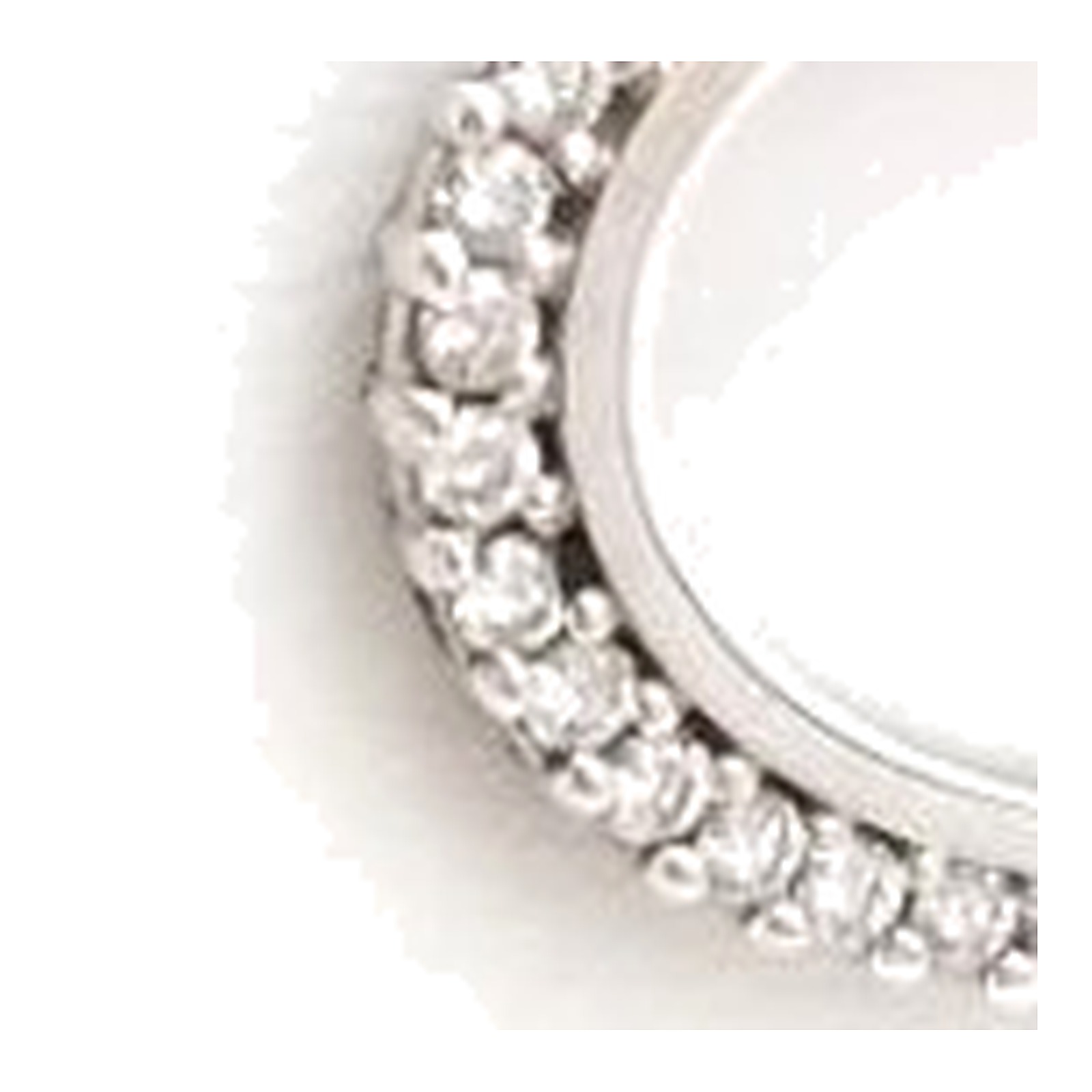 Collier et pendentif ovale art déco en or blanc et diamants 750 — vue 2