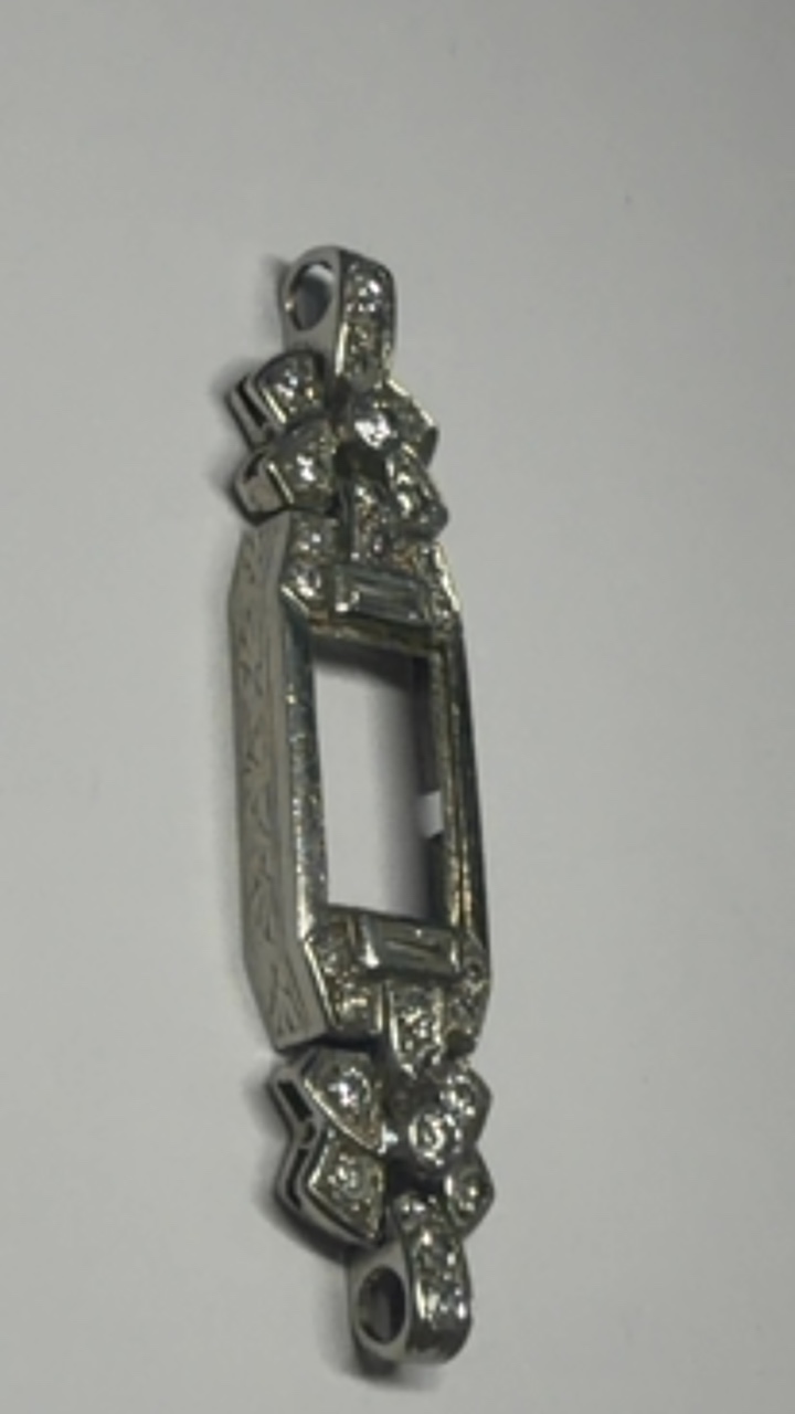 Pendentif, art, déco, platine et diamant — vue 3