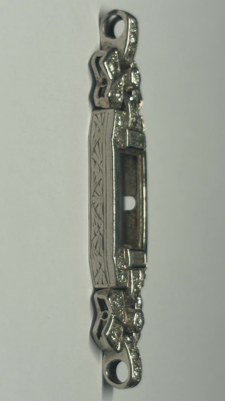 Pendentif, art, déco, platine et diamant — vue 6