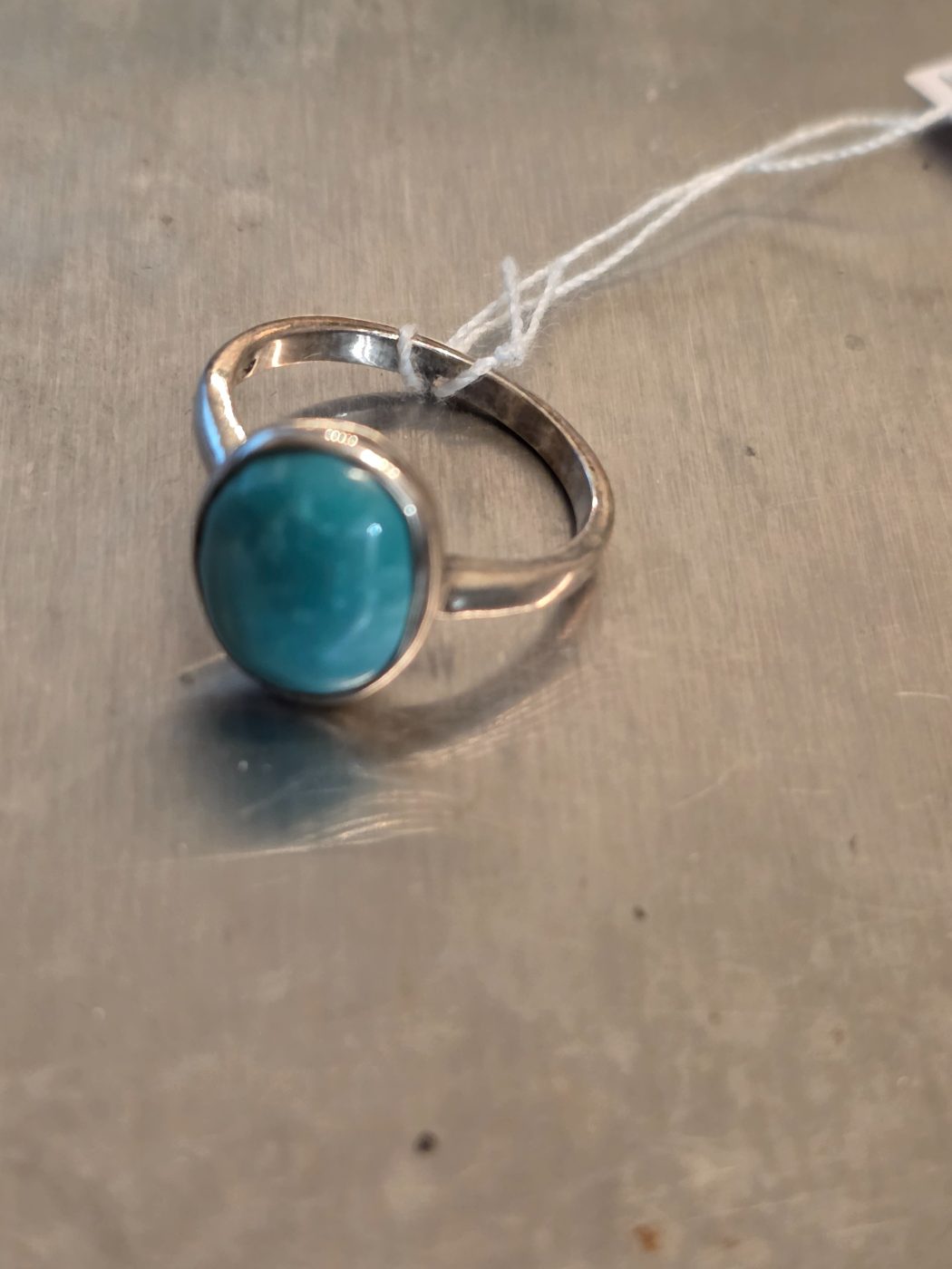Bague turquoise argent 925 sortie clos turquoise ovale