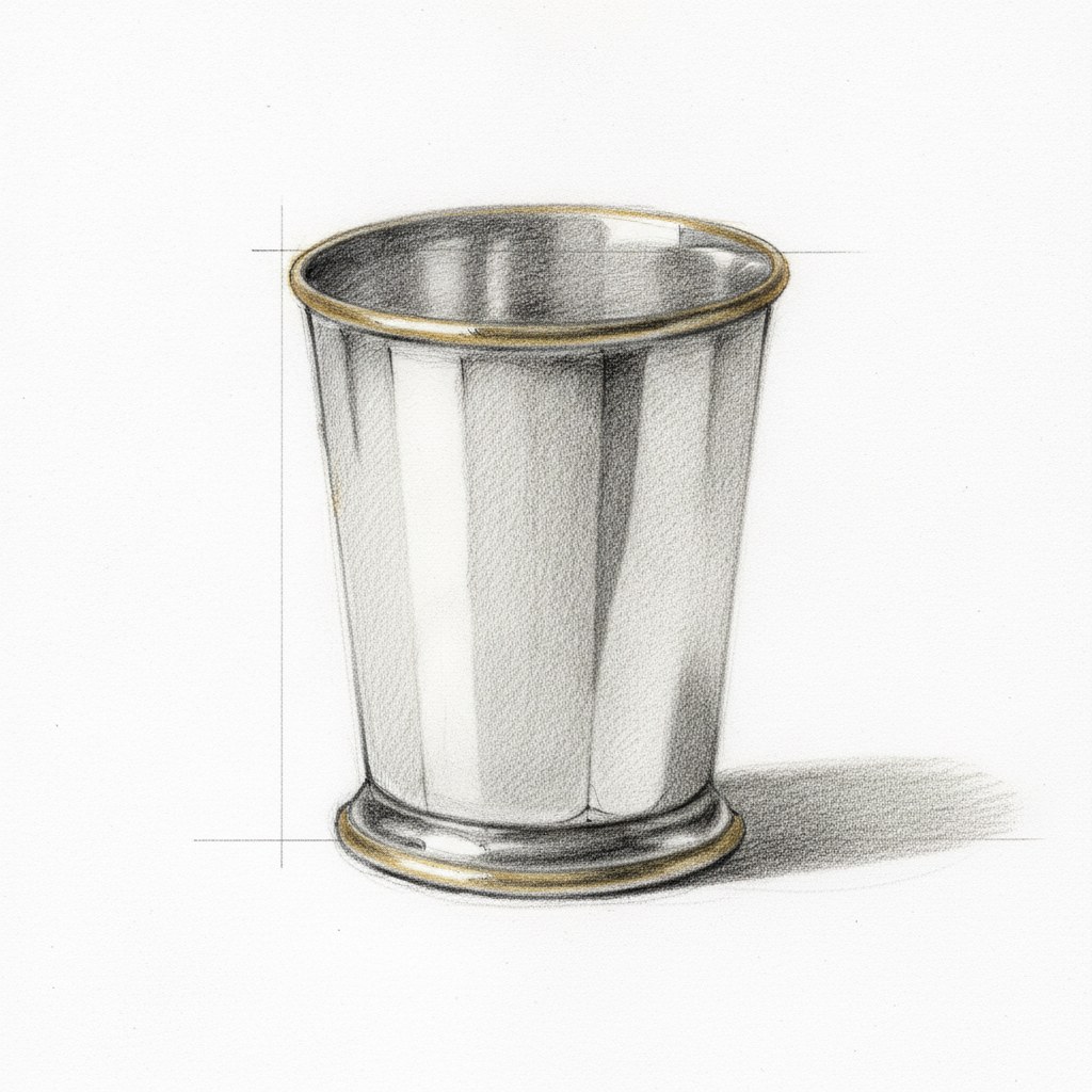 Métal argenté, dessin au fusain