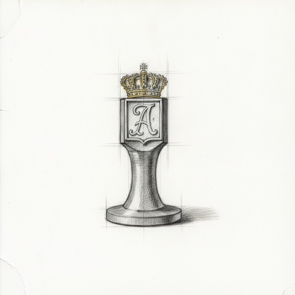 Poinçon de maison commune (jurande), dessin au fusain